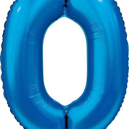 Palloncino numero blu 0 anno lucido 86 cm