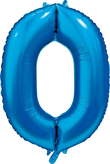 Palloncino numero blu 0 anno lucido 86 cm