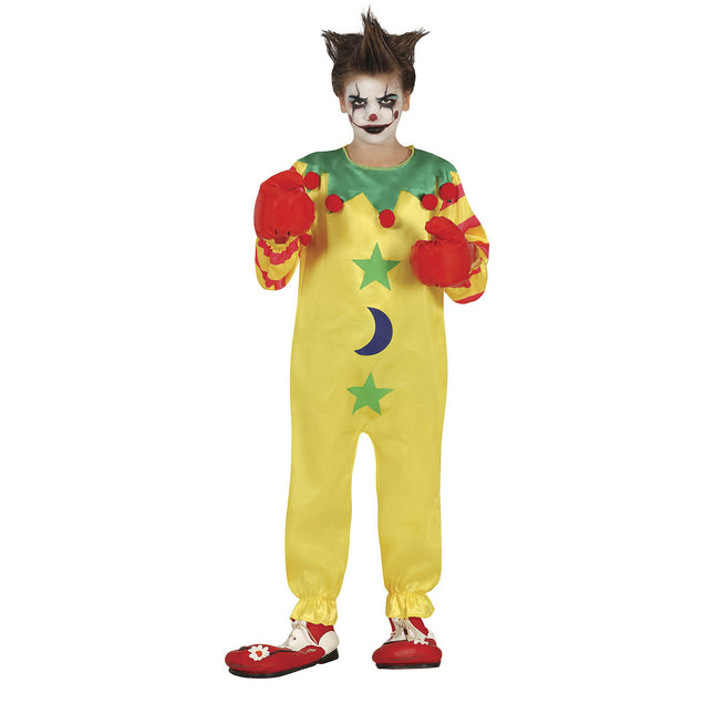 Costume di Halloween da clown dell'orrore per bambino giallo