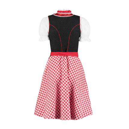 Abito Dirndl Rosso Bianco Oktoberfest Donna a scacchi