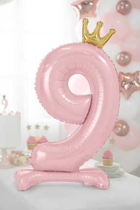 Palloncino Foil Figura 9 Rosa Chiaro Standard Vuoto 70cm