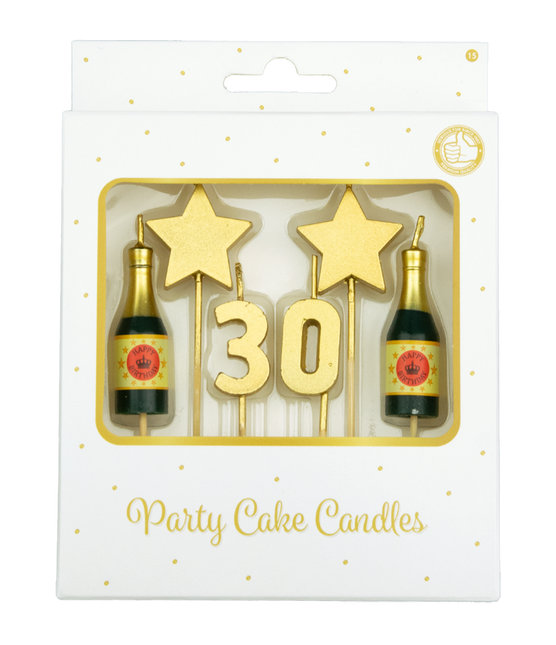 Candele 30 anni Champagne 17,5 cm