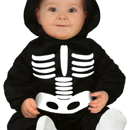 Costume di Halloween da scheletro per bambino in bianco e nero