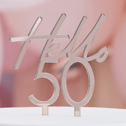 Cake topper oro rosa 50 anni 10 cm