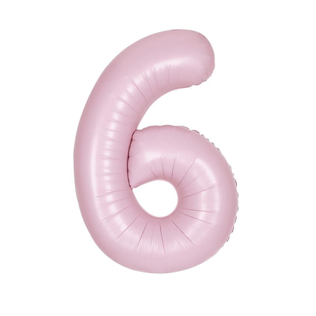 Palloncino rosa a forma di figura 6 anni opaco 86 cm