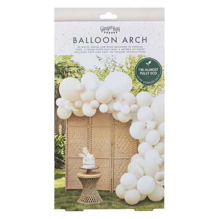 Set di ventagli ad arco bianco beige per palloncini fai da te