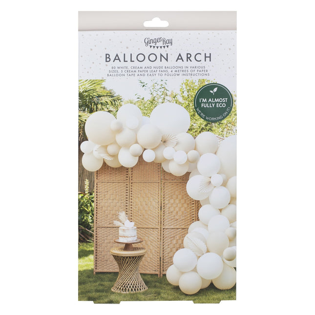 Set di ventagli ad arco bianco beige per palloncini fai da te