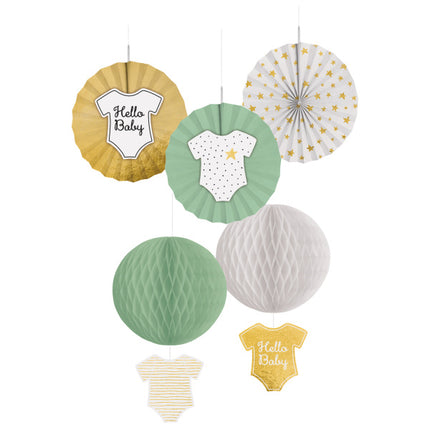 Decorazione da appendere Hello Baby 5 pezzi