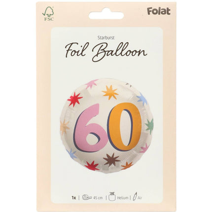 Palloncino ad elio 60 anni vuoto 45cm