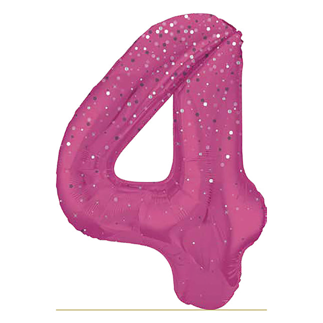 Palloncino 4 anni a pois rosa 86 cm