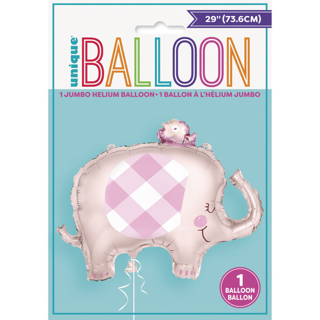 Palloncino in foil Baby Elephant Rosa 74cm