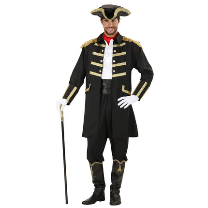 Costume da pirata nero uomo 2 pezzi