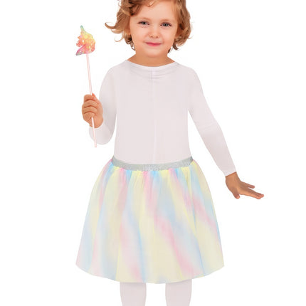 Set di costumi da unicorno colorati per bambina 3 pezzi