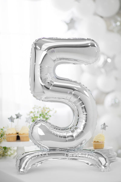 Palloncino in foil Figura 5 Silver Standard Vuoto 70cm