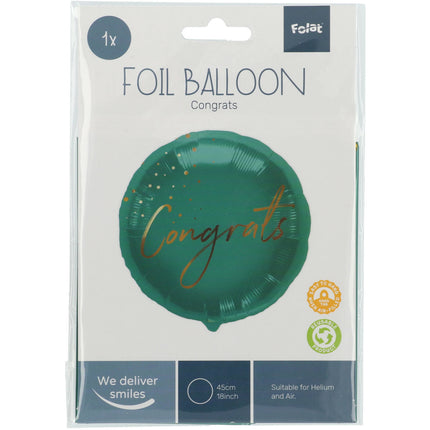 Palloncino ad elio Congrats Verde Vuoto 45cm