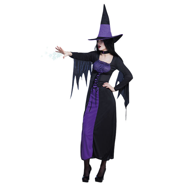 Costume da strega di Halloween viola