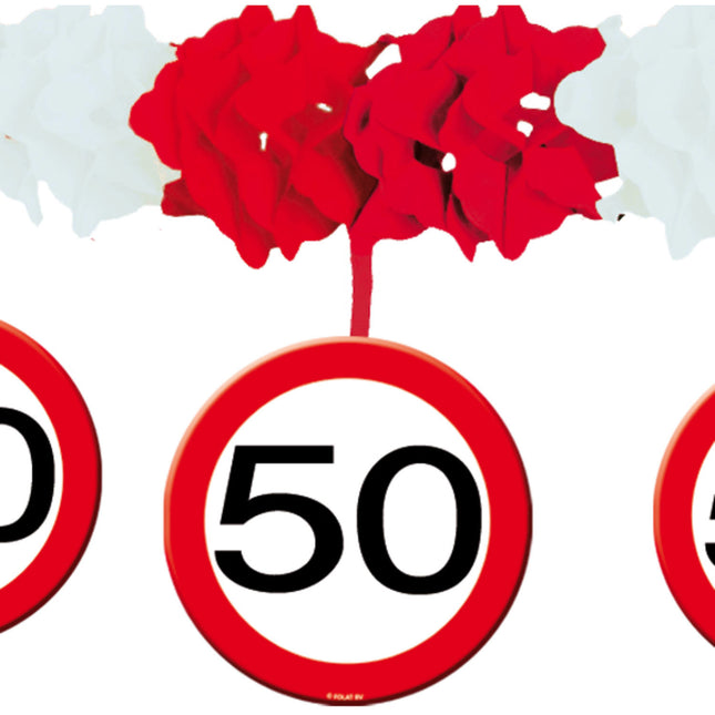 Ghirlanda con ciondolo 50 Years Traffic Sign 4m