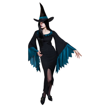 Costume da strega di Halloween azzurro M