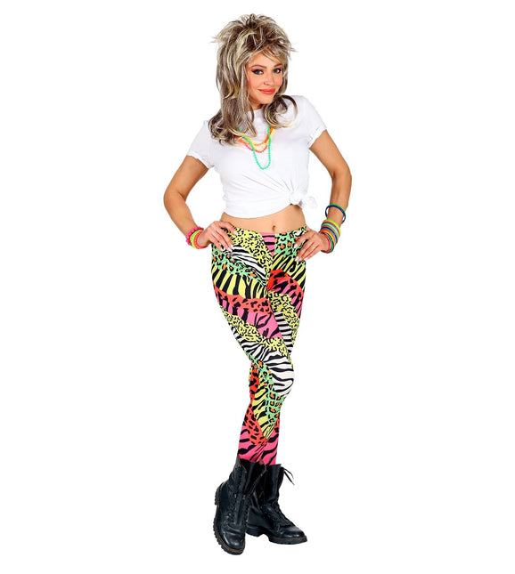 Neon 80S Legging Donna Colorato