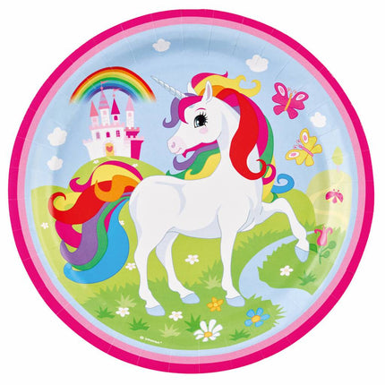 Piatti Unicorno Party 23cm 8pz