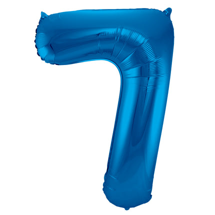 Palloncino Foil Figura 7 Blu Metallizzato XL 86cm Vuoto