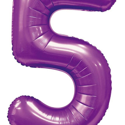 Palloncino numero viola 5 anni lucido 86 cm