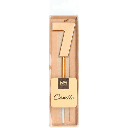 Candela 7 anni bronzo metallizzato 15 cm