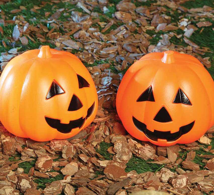 Zucca di Halloween con luce 15 cm