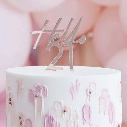 Cake topper oro rosa 21 anni 10m