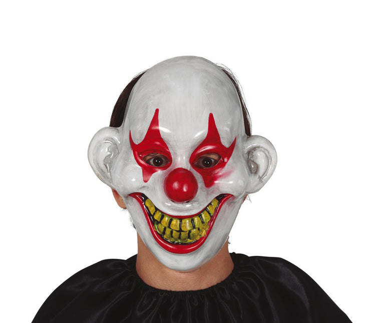 Maschera da clown di Halloween bianca