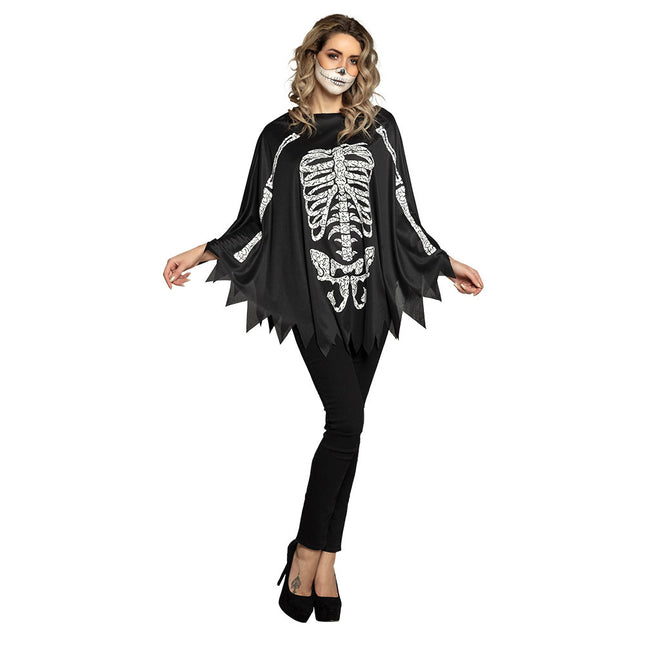 Poncho scheletro di Halloween