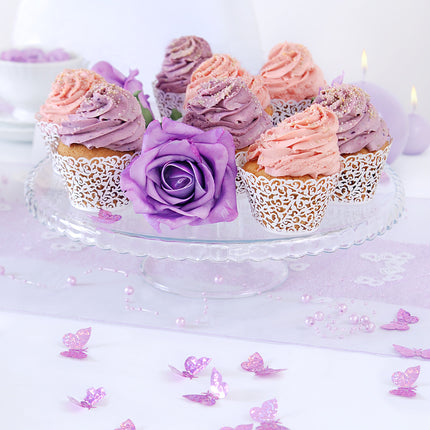 Stampi per cupcake bianchi 8,5 cm 10 pezzi