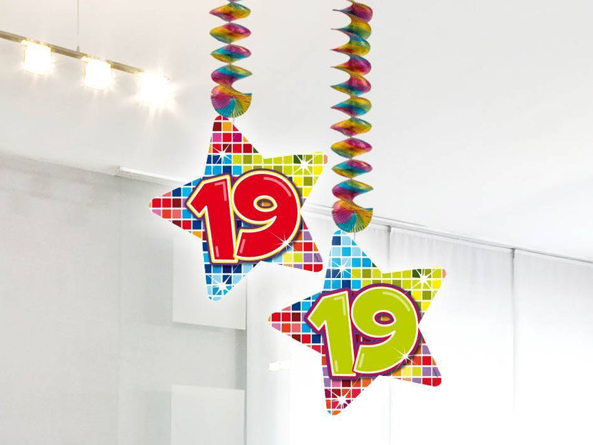 Decorazione da appendere 19 anni 75cm 2pz