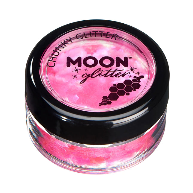 Moon Glitter Iridescent Chunky Glitter Rosa 3g