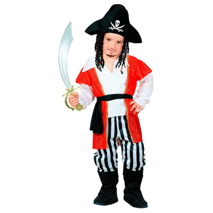 Costume da pirata rosso bianco ragazzo a righe