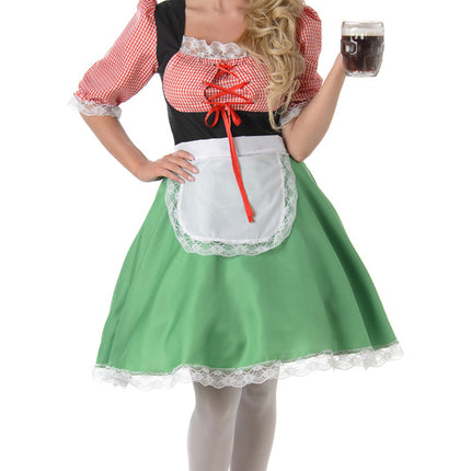 Abito Dirndl Oktoberfest Rosso Verde