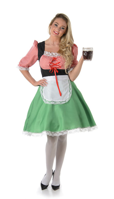 Abito Dirndl Oktoberfest Rosso Verde