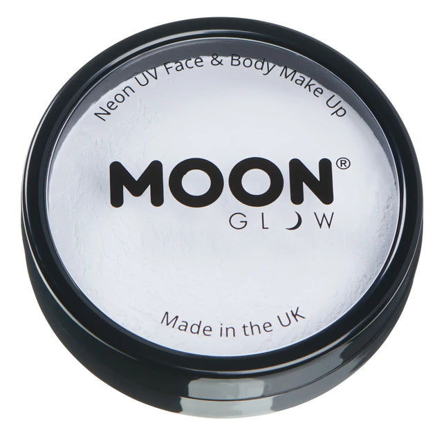 Moon Glow Neon UV Pro Face Paint Cake Pots Bianco 36g