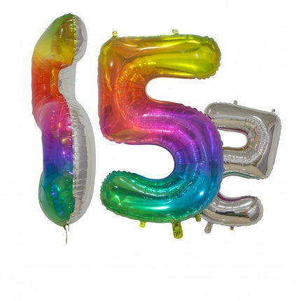 Pallone in foil Figura 5 Arcobaleno Trasparente 66cm