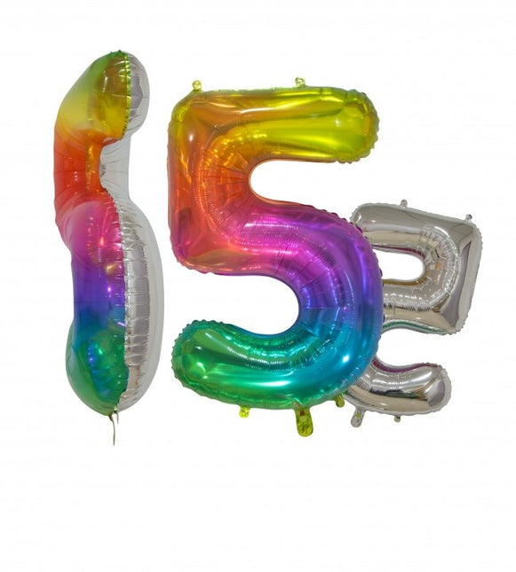 Pallone in foil Figura 5 Arcobaleno Trasparente 66cm