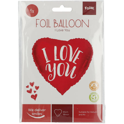 Palloncino ad elio Cuore Ti Amo Rosso Vuoto 45cm