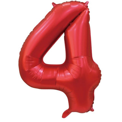 Palloncino numero rosso 4 anni lucido 86 cm