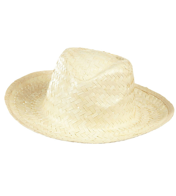 Cappello da cowboy in paglia bianca