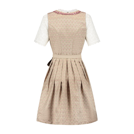 Abito Dirndl Oro Rosa Oktoberfest Donna 2 Pezzi