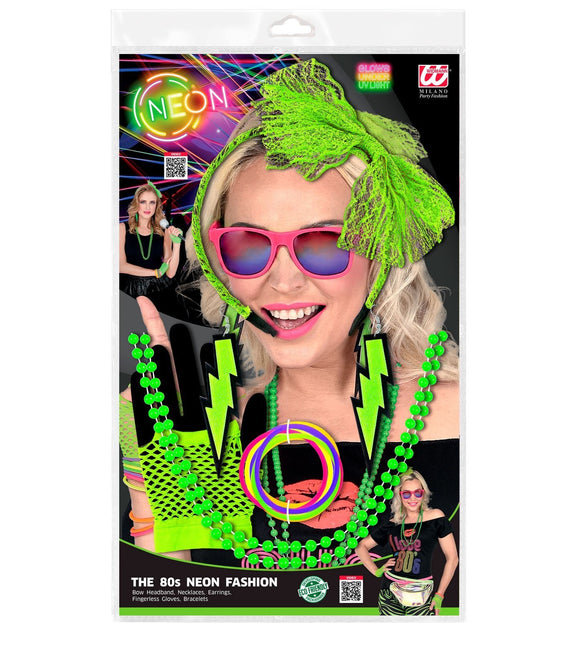 Set di accessori Neon 80S Verde 5 pezzi