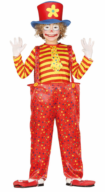 Costume da clown bambino rosso giallo