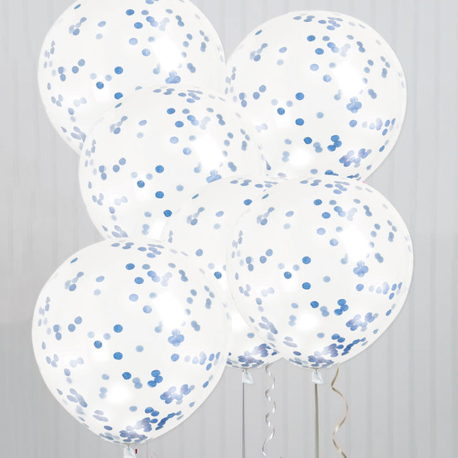 Palloncini a coriandoli blu 30cm 6pz