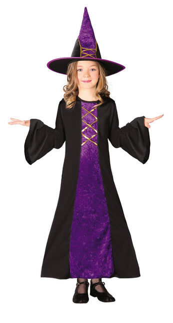 Costume da strega di Halloween per bambino in velluto