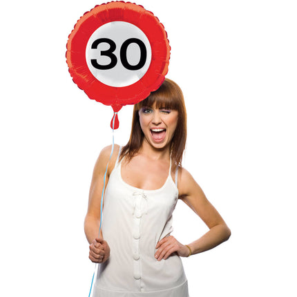 Palloncino ad elio 30 Years Traffic Sign 43cm vuoto