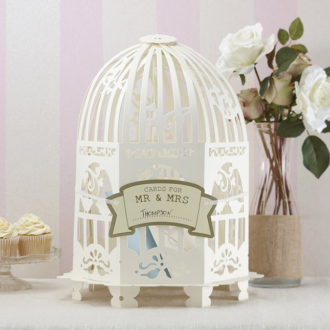 Portacarte beige Birdcage 33cm